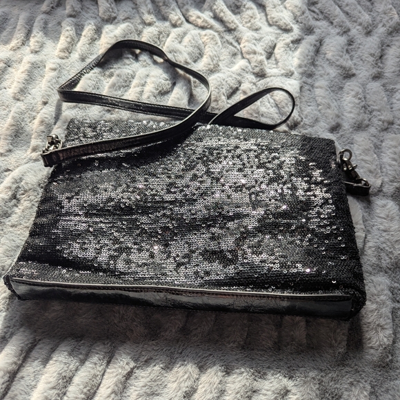 Lot 220 Black Sequined Vintage Y2K Clutch Purse - Picture 3 of 3